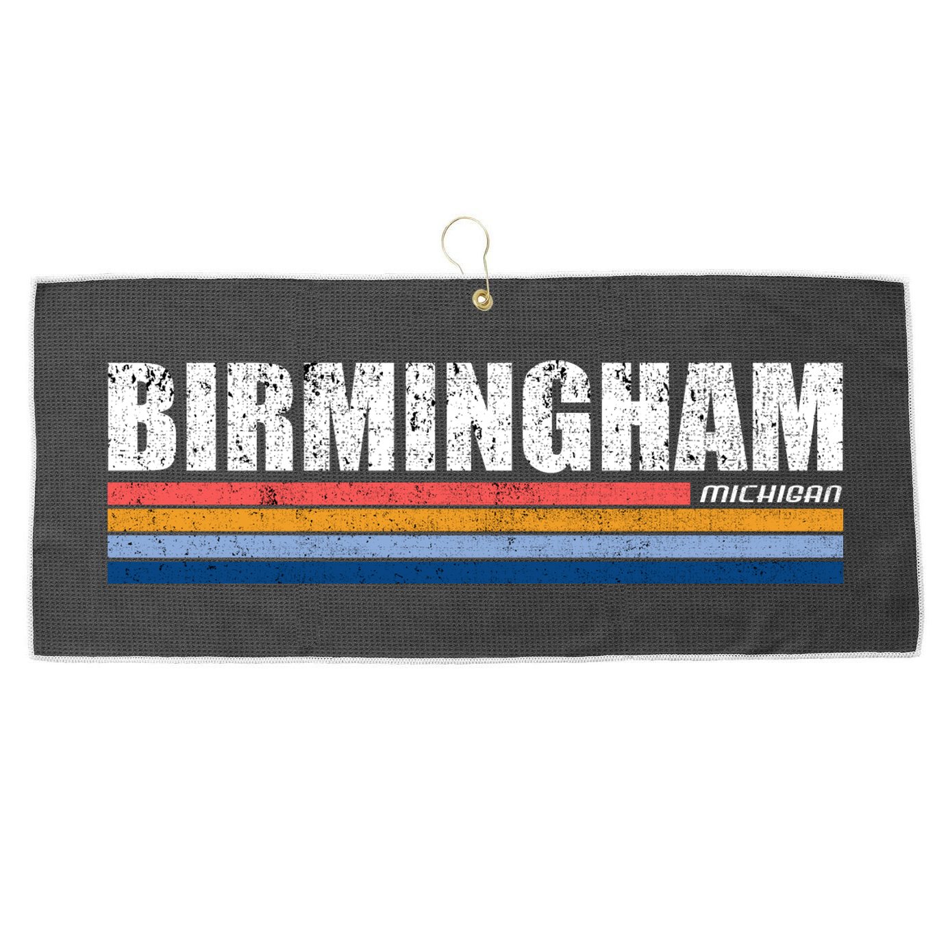 Birmingham Michigan Retro Large Microfiber Waffle Golf Towel