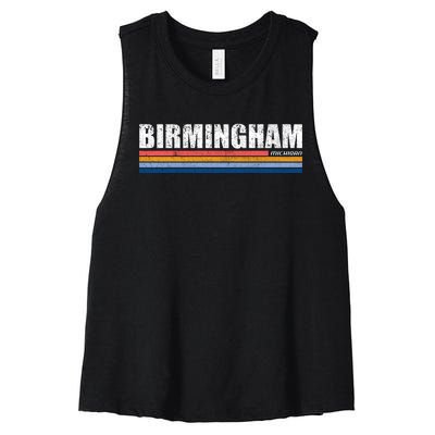 Birmingham Michigan Retro Women's Racerback Cropped Tank