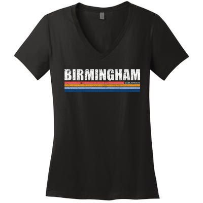 Birmingham Michigan Retro Women's V-Neck T-Shirt