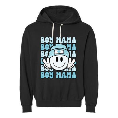 Boy Mama Retro Gift For Mother Mom Of Sons Garment-Dyed Fleece Hoodie