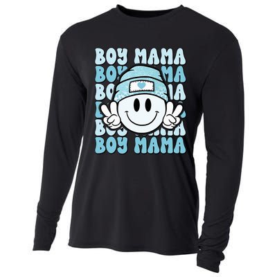 Boy Mama Retro Gift For Mother Mom Of Sons Cooling Performance Long Sleeve Crew