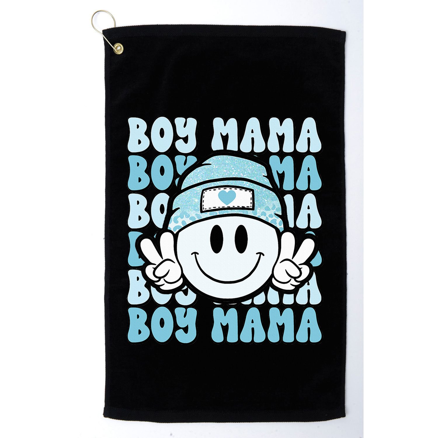 Boy Mama Retro Gift For Mother Mom Of Sons Golf Towel