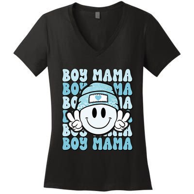 Boy Mama Retro Gift For Mother Mom Of Sons Women's V-Neck T-Shirt