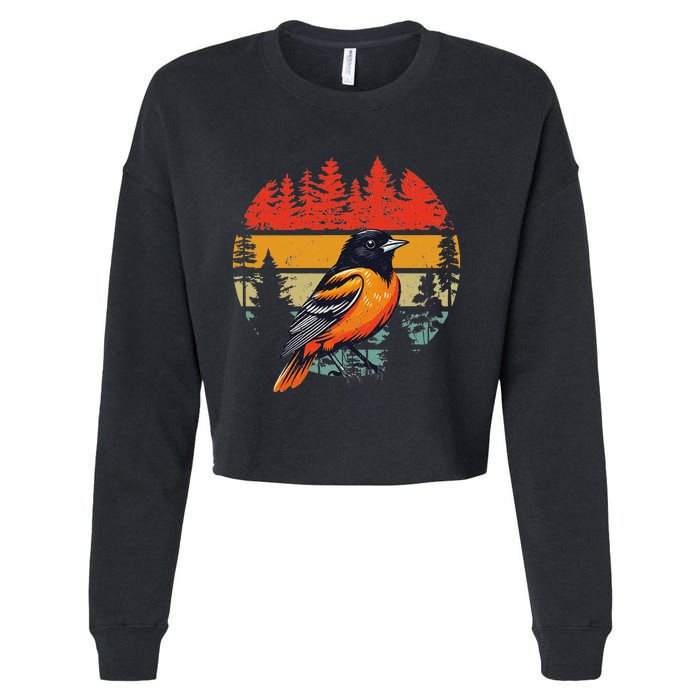 Baltimore Maryland Retro Vintage Cropped Pullover Crew