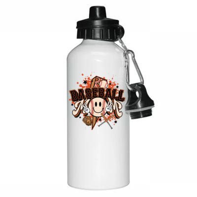 Baseball Mom Retro Baseball Mom Vibe Baseball Mommy Gift Aluminum Water Bottle