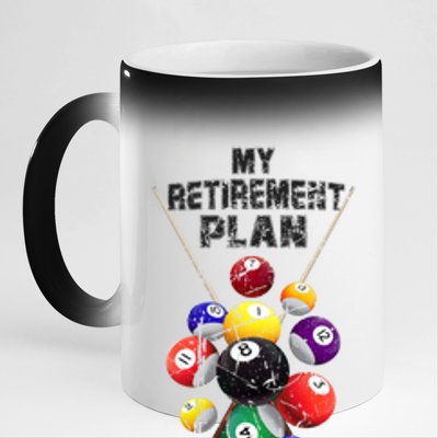 Billiards My Retirement Plan Play Pool Funny Retired Player Great Gift 11oz Black Color Changing Mug