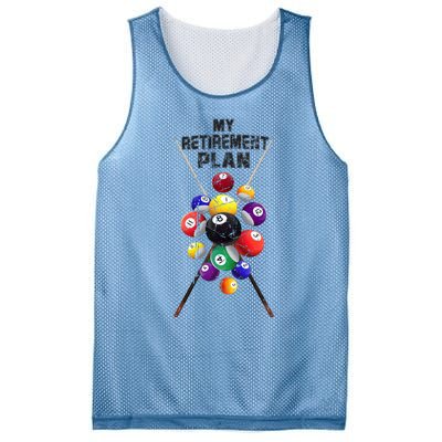 Billiards My Retirement Plan Play Pool Funny Retired Player Great Gift Mesh Reversible Basketball Jersey Tank