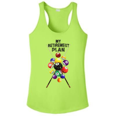 Billiards My Retirement Plan Play Pool Funny Retired Player Great Gift Ladies PosiCharge Competitor Racerback Tank