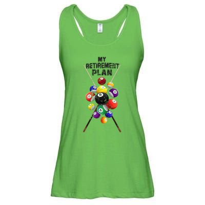 Billiards My Retirement Plan Play Pool Funny Retired Player Great Gift Ladies Essential Flowy Tank