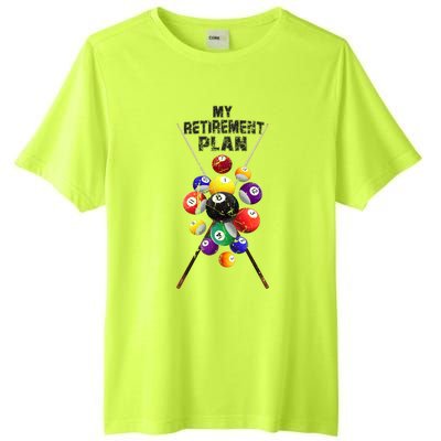 Billiards My Retirement Plan Play Pool Funny Retired Player Great Gift Tall Fusion ChromaSoft Performance T-Shirt