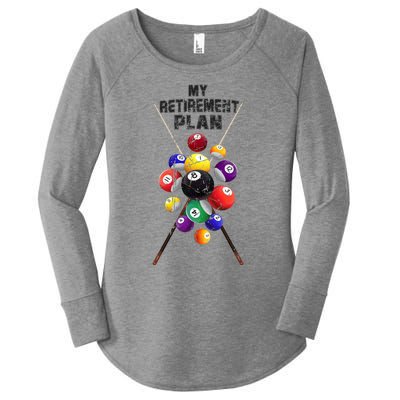 Billiards My Retirement Plan Play Pool Funny Retired Player Great Gift Women's Perfect Tri Tunic Long Sleeve Shirt