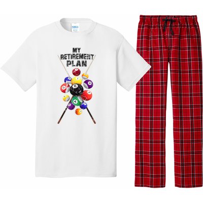 Billiards My Retirement Plan Play Pool Funny Retired Player Great Gift Pajama Set