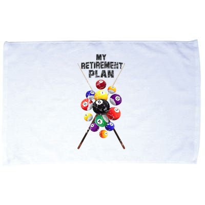 Billiards My Retirement Plan Play Pool Funny Retired Player Great Gift Microfiber Hand Towel