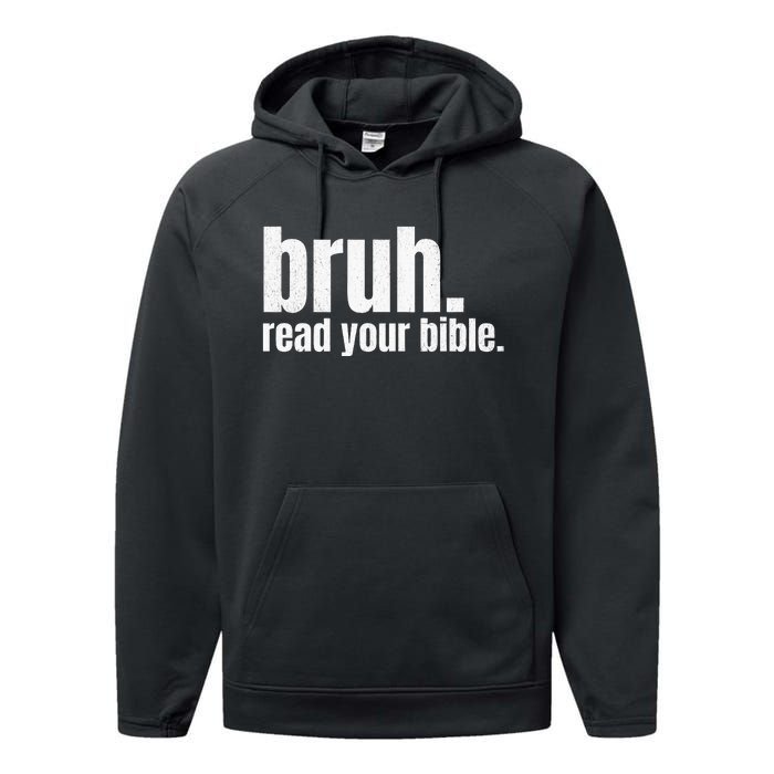 Bruh Meme Read Your Bible God Funny Modern Christian Church Performance Fleece Hoodie