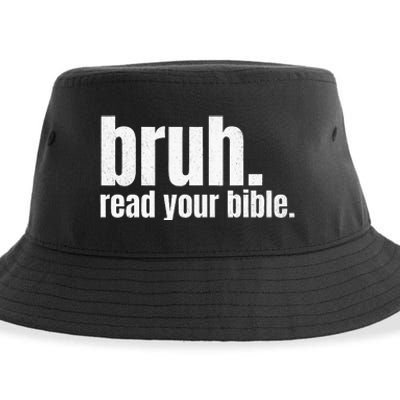 Bruh Meme Read Your Bible God Funny Modern Christian Church Sustainable Bucket Hat