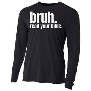 Bruh Meme Read Your Bible God Funny Modern Christian Church Cooling Performance Long Sleeve Crew