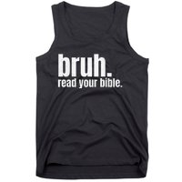 Bruh Meme Read Your Bible God Funny Modern Christian Church Tank Top