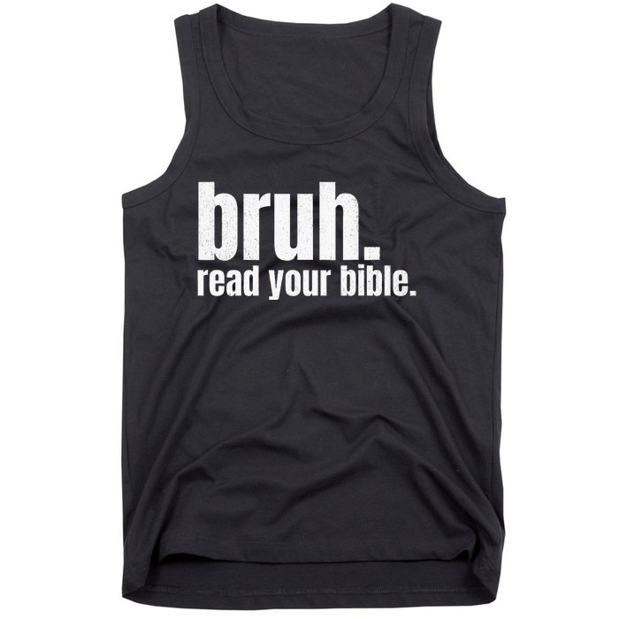 Bruh Meme Read Your Bible God Funny Modern Christian Church Tank Top