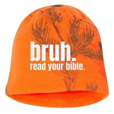 Bruh Meme Read Your Bible God Funny Modern Christian Church Kati - Camo Knit Beanie