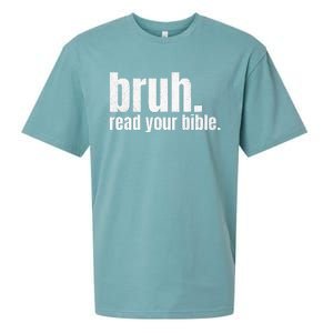 Bruh Meme Read Your Bible God Funny Modern Christian Church Sueded Cloud Jersey T-Shirt