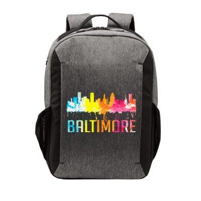 Baltimore Maryland Retro Watercolor Skyline Art Souvenir Vector Backpack