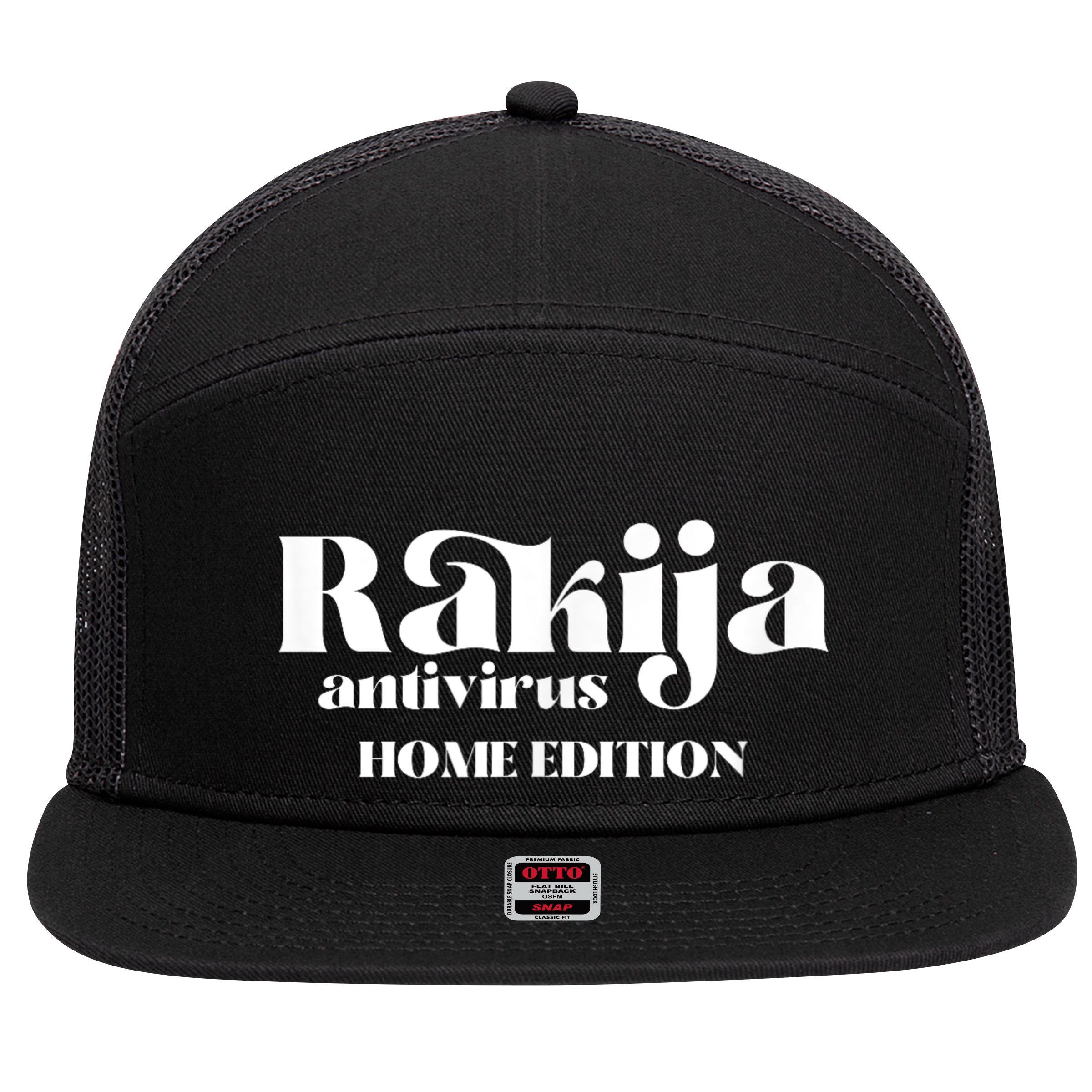 Balkan Memes Rakija Antivirus Home Edition 7 Panel Mesh Trucker Snapback Hat