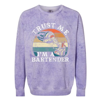 Bartender Mixologist Retro Vintage Trust Me IM A Bartender Colorblast Crewneck Sweatshirt