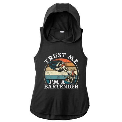 Bartender Mixologist Retro Vintage Trust Me IM A Bartender Ladies PosiCharge Tri-Blend Wicking Draft Hoodie Tank