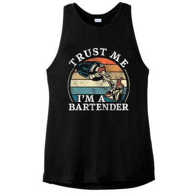 Bartender Mixologist Retro Vintage Trust Me IM A Bartender Ladies PosiCharge Tri-Blend Wicking Tank