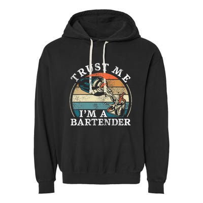 Bartender Mixologist Retro Vintage Trust Me IM A Bartender Garment-Dyed Fleece Hoodie