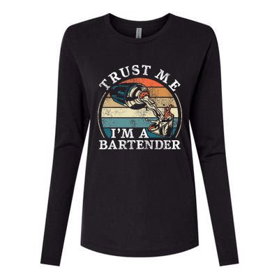 Bartender Mixologist Retro Vintage Trust Me IM A Bartender Womens Cotton Relaxed Long Sleeve T-Shirt