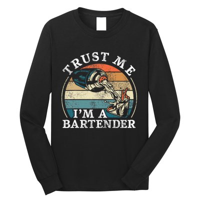 Bartender Mixologist Retro Vintage Trust Me IM A Bartender Long Sleeve Shirt