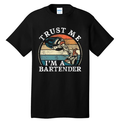 Bartender Mixologist Retro Vintage Trust Me IM A Bartender Tall T-Shirt