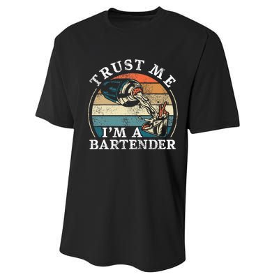 Bartender Mixologist Retro Vintage Trust Me IM A Bartender Performance Sprint T-Shirt