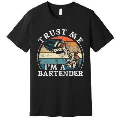 Bartender Mixologist Retro Vintage Trust Me IM A Bartender Premium T-Shirt