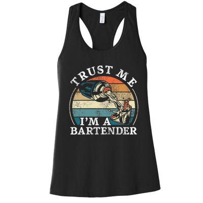 Bartender Mixologist Retro Vintage Trust Me IM A Bartender Women's Racerback Tank