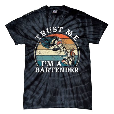 Bartender Mixologist Retro Vintage Trust Me IM A Bartender Tie-Dye T-Shirt