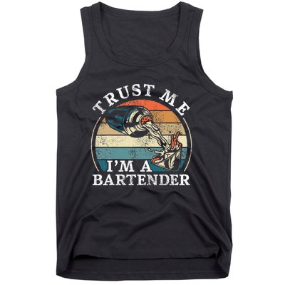 Bartender Mixologist Retro Vintage Trust Me IM A Bartender Tank Top