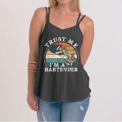 Bartender Mixologist Retro Vintage Trust Me IM A Bartender Women's Strappy Tank