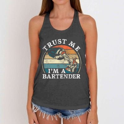 Bartender Mixologist Retro Vintage Trust Me IM A Bartender Women's Knotted Racerback Tank