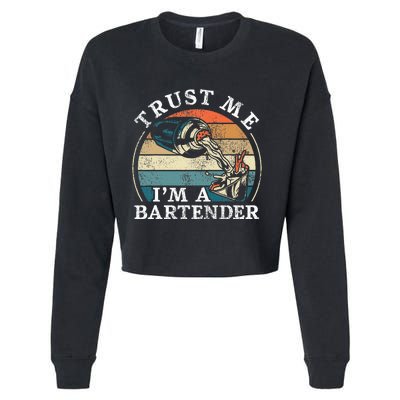 Bartender Mixologist Retro Vintage Trust Me IM A Bartender Cropped Pullover Crew