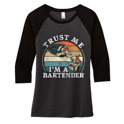 Bartender Mixologist Retro Vintage Trust Me IM A Bartender Women's Tri-Blend 3/4-Sleeve Raglan Shirt