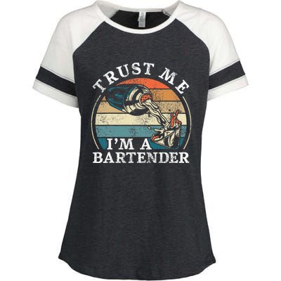 Bartender Mixologist Retro Vintage Trust Me IM A Bartender Enza Ladies Jersey Colorblock Tee