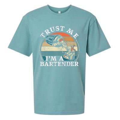 Bartender Mixologist Retro Vintage Trust Me IM A Bartender Sueded Cloud Jersey T-Shirt