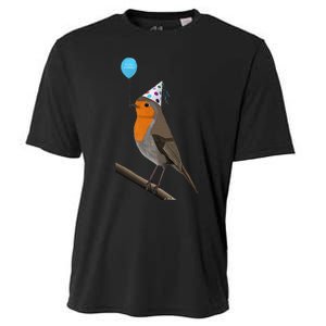 Bird Motif Robin Bird Animal Drawing Birthday Cooling Performance Crew T-Shirt