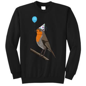 Bird Motif Robin Bird Animal Drawing Birthday Sweatshirt