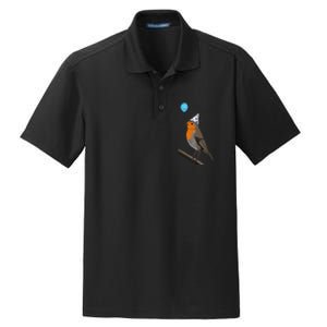 Bird Motif Robin Bird Animal Drawing Birthday Dry Zone Grid Polo