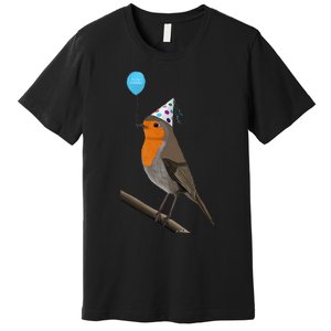 Bird Motif Robin Bird Animal Drawing Birthday Premium T-Shirt