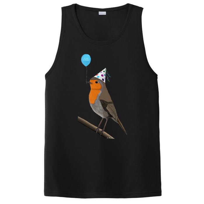 Bird Motif Robin Bird Animal Drawing Birthday PosiCharge Competitor Tank