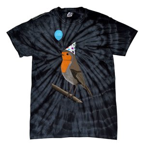 Bird Motif Robin Bird Animal Drawing Birthday Tie-Dye T-Shirt